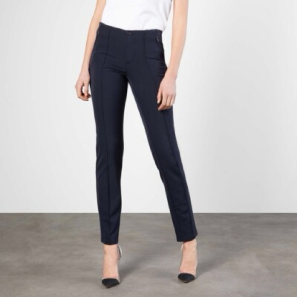 Mac Anna Pull On Slim Fit Dress Pants in Navy - Size 34/30 [US Size 4]